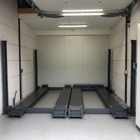 Élévateur de voiture hydraulique à quatre poteaux, double largeur, type jumeau, pour 4 véhicules, avec verrou de sécurité multi-niveaux, pour garage domestique et usage amateur