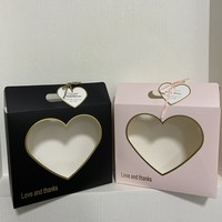 Sac fourre-tout en carton en forme de cœur pour arrangement floral, emballage portable pour roses de la Saint-Valentin, impression offset, fleurs fraîches