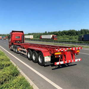 Semirremolque de chasis de acero de tres ejes y 80 toneladas, estructura de esqueleto de alta resistencia para transporte de contenedores ISO - Product Image 1