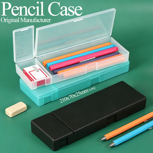 SUNSHING Durable and Portable Stationery Box with Lid PP Material Pencil Case for Pens, <b>Makeup</b> Brushes, Desk <b>Drawer</b> Storage - Product Image 1