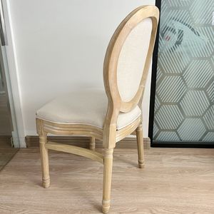 Louis-silla de madera redonda Estilo Vintage, asiento de madera de roble o abedul, respaldo de ratán, color blanco - Product Image 5