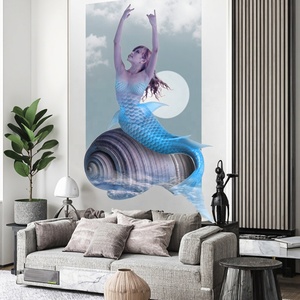 Hiện đại Oriental Nude LED thắp sáng <span class=keywords><strong>Canvas</strong></span> tường nghệ thuật với khung gỗ treo trang trí nội thất in ấn độ nét cao - Product Image 2