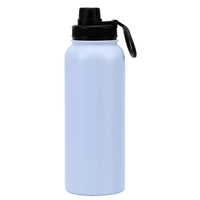 Bouilloire en acier inoxydable de grande capacité pour le sport et la forme physique Poignée de tasse thermos sous vide de haut niveau d'apparence pour transfrontalier