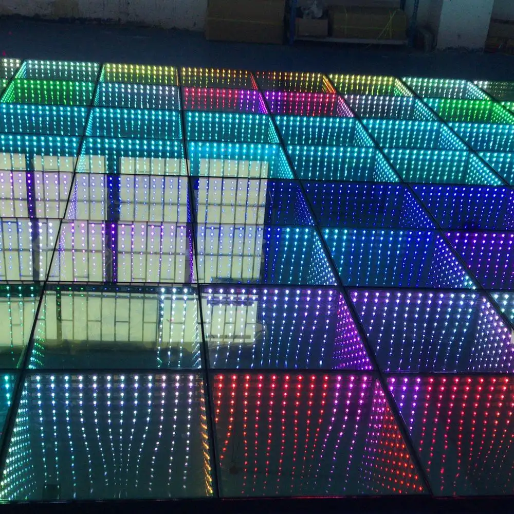 Parti Gece Kulübü Disko ekipmanları 3D Sihirli sahne etkisi led RGB ayna dans zemini