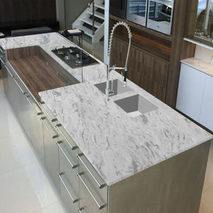 Moderna losa grande de cuarzo Bianco River Calacatta, piedra artificial Caesarstone con diseño de modelo 3D - Product Image 5