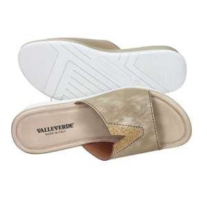 Valleverde Sandales compensées d'été à paillettes et bout ouvert pour femme, Bronze, Talon confortable de 39,4 cm - Product Image 6