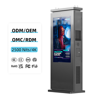 Señalización Digital LCD 4K para Exteriores, Personalizable, Doble Pantalla, IP65 Impermeable, a Prueba de Explosiones, con Soporte de Piso Android, para Centros Comerciales y Comercios Minoristas