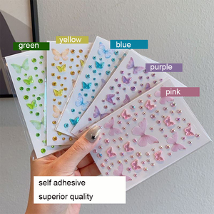 Autocollants Papillons en <span class=keywords><strong>Strass</strong></span> Auto-Adhésifs pour le <span class=keywords><strong>Visage</strong></span>, Accessoires de Rave, Bijoux de Corps et Cheveux, Essentiels pour les Festivals - Product Image 6