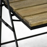 Shabby Chic Vintage Cottage Retro Banc pliant en bois massif Chaise de loisirs pour l'extérieur et le salon