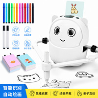 Robot de Peinture en Plastique pour Enfants Bleu Ciel 3-6 Ans Jouet de Dessin à Reconnaissance d'Images
