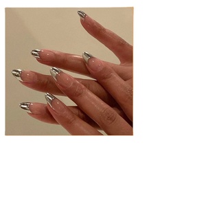 2025 Luz de lujo moda estilo francés estroboscópico dulce fresco Simple maduro y encantador mujer Hottie temperamento puntas de uñas - Product Image 1