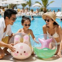 Ballon de plage gonflable 3D en PVC transparent, jouet aquatique avec forme animale intérieure (Licorne, Sirène), articles promotionnels d'été