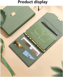 Envelope Snap Button PU Leather 6 Hole Ring Binder Notebook Journal Set With Refill & Matching Metal Pen - Product Image 5