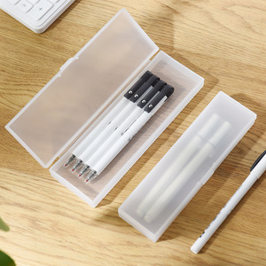 Japanese Style Semi Transparent Pencil Case Plastic Student Stationery Box For School Office Gift Use - Product Image 3