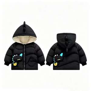 Veste rembourrée pour enfants à motif de <span class=keywords><strong>dinosaure</strong></span>, manteau d'hiver à capuche doublé en polaire, vêtements d'extérieur chauds et décontractés pour bébés garçons et filles - Product Image 2