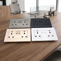 BENDI C64 Endüstriyel Hastane Çerçeveli Mat PC Panel UK CE Standartlı 2'li 13A Çift Anahtarlı Priz USB Tip-C IP22 250V 6