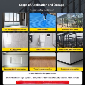 Adhésif structurel en silicone neutre 995, résistant aux intempéries, spécial pour carreaux de céramique, portes, fenêtres, verre, étanchéité extérieure - Product Image 4