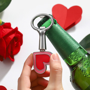 Ouvre-bouteille en forme de cœur en alliage de zinc, or et argent, cadeau pour la Saint-Valentin, fête de mariage, ouvre-bouteille de bière - Product Image 3