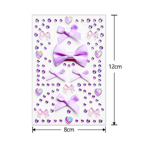 Vente en gros <span class=keywords><strong>de</strong></span> bijoux pour filles, maquillage pour le visage, les yeux, les yeux, nœud, autocollant pour bijoux <span class=keywords><strong>de</strong></span> cheveux, autocollants en strass avec cœur auto-adhésif pour le visage - Product Image 2