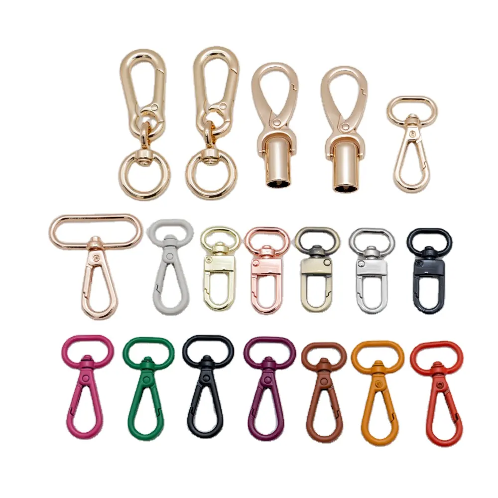 Manufacturer's Wholesale Ring Buckle Different Types of Bag accessories Hardware Parts Alloy Swivel Spring Pin Buckle Snap Hook