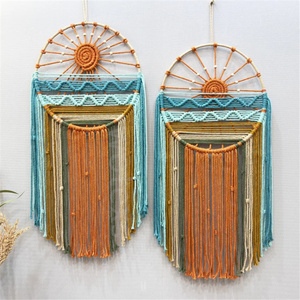 Décoration murale moderne en macramé, lever et coucher <span class=keywords><strong>de</strong></span> soleil, attrape-rêves d'été, plage, soleil et surf, décoration <span class=keywords><strong>de</strong></span> maison <span class=keywords><strong>de</strong></span> plage, style bohème, tête <span class=keywords><strong>de</strong></span> <span class=keywords><strong>lit</strong></span> - Product Image 4