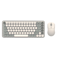 Harga Grosir Produsen OEM Keyboard Mini Ergonomis Multimedia Nirkabel Dual-Mode Abu-abu 85-Tombol + Mouse 4D 1200 DPI