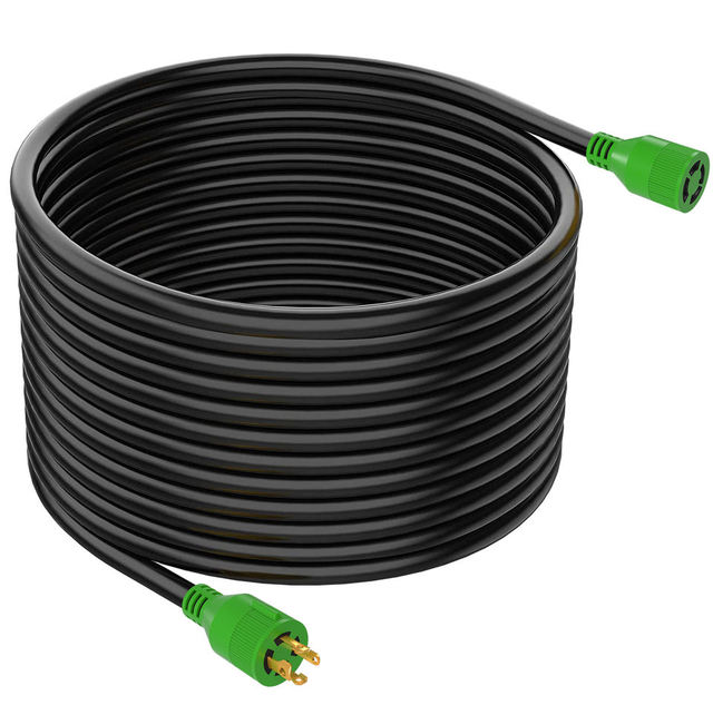 50 Ft 4 Prong 30 AMP Generator Extension Cord NEMA L14-30P / L14-30R Green