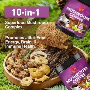 OEM ODM Mushroom Coffee Powder 10 Functional Mushrooms Blend Boost Energy Immune Focus This Keto Friendly Supplement Powder - Product Image 5