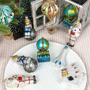 Adorno Navideño de Cristal Personalizable de Lujo con Forma de Cohete de Astronauta y Globo Aerostático, Hecho a Mano, Pequeño Colgante para Árbol de Fiesta - Product Image 6