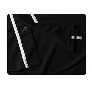 Maillot de baseball noir pour homme, manches courtes, boutons sur le devant, respirant, séchage rapide, polyester, vêtements de sport, coupe classique, adulte, unisexe - Product Image 5