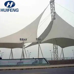 Hui Feng 1000*1000D Umbrella Tensile Fabric Waterproof Membrane Structure Roof Cover