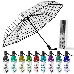Clear Automatic Open Foldable <b>Umbrella</b> Transparent <b>Umbrella</b> Compact Large <b>Umbrellas</b> for Rain Bring Gift Box Custom - Product Image 1