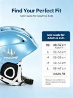 Casque de ski et de snowboard léger pour l'hiver, coque en PC moulée, certifié CE ASTM, pour enfants et adultes, plusieurs tailles