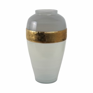 Vaso in vetro con fascia dorata, vaso decorativo per fiori, per soggiorno, decorazione per la casa - Product Image 3