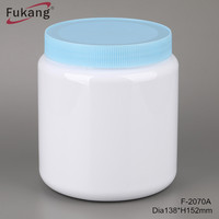Pot plastique rond pour stockage de poudre, large contenant rond et droit de 2700ml pour nourriture en pet, transparent, de haute qualité