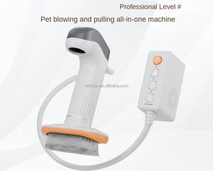 Nouveautés : Kit de toilettage professionnel 2-en-1 pour chiens et chats, avec poignée confortable et machine intégrée de séchage et de démêlage des poils pour animaux. - Product Image 3