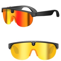 Lunettes intelligentes avec caméra unique, verres miroir orange, monture en polyuréthane pour usage extérieur
