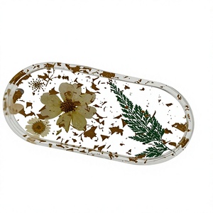 Plateau de service en résine haut de gamme fait main, durable et écologique, pour plantes, fêtes, café, thé, collations, table à manger, cuisine, salle de bain, coiffeuse, maison - Product Image 1
