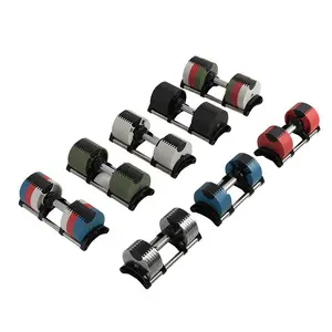 2022 New Style Unisex 80LB Adjustable Dumbbells 40KG Fitness Weightlifting Bar for Home Use 5LB Increments