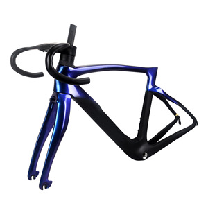 Khung xe đạp đua đường trường F14 một tốc độ mới, chất liệu sợi carbon toàn phần, với bộ chuyển tốc độ trước nhanh và phuộc đĩa. - Product Image 4