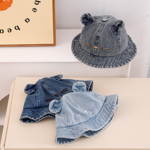 2025 Denim chapeau pour bébés mode ours seau chapeaux printemps été enfants casquette enfant en bas âge Suncaps filles accessoires infantile trucs 1-3 ans - Product Image 6