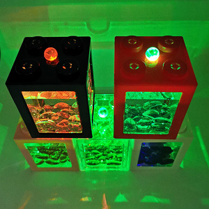 Pompa d'Aria Ultra Silenziosa Jeneca in Bambù Rotonda da 4L con Accessori per Acquario Ecologico Piccolo da Esterno o Soggiorno - Product Image 3