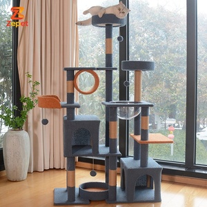 Arbre à chat de luxe en forme de fleur, avec griffoirs et maisons, pour l'escalade, vente en gros d'usine - Product Image 1