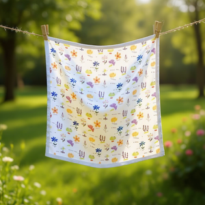 Fazzoletto quadrato con piccoli fiori 70x70 cm in cotone stampato per donne e ragazze - Product Image 2