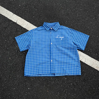 Chemises à carreaux décontractées de haute qualité avec logo personnalisé, en coton 100%, coupe ample et ample, boutonnées pour hommes