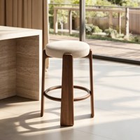 Tabouret de bar haut en bois massif, style minimaliste moderne, avec dossier, pour usage commercial ou domestique, design nordique, luxe léger