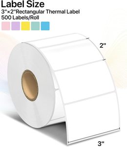 Etiquetas Adhesivas de Papel Térmico Rectangulares Blancas de <span class=keywords><strong>3x2</strong></span> Pulgadas para Uso en Supermercados, Compatibles con Impresoras de Etiquetas Térmicas - Product Image 2