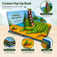 Livre pop-up pour enfants avec reliure spirale personnalisée, couverture rigide, histoire d'animaux en 3D, pour la lecture préscolaire, cadeau, carton imprimé numériquement