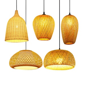 Lustre en <span class=keywords><strong>bambou</strong></span> naturel de restaurant en gros allumant la lanterne tissée à la main avec la taille réglable disponible dans les tailles moyennes - Product Image 5