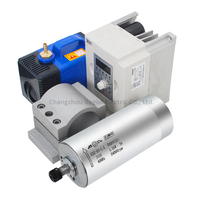Kit de moteur de broche CNC à inverseur VFD refroidi par eau ER11 de 1,5 kW, support de 80 mm, pompe à eau, mandrin de 9 pièces pour fraisage, roulement